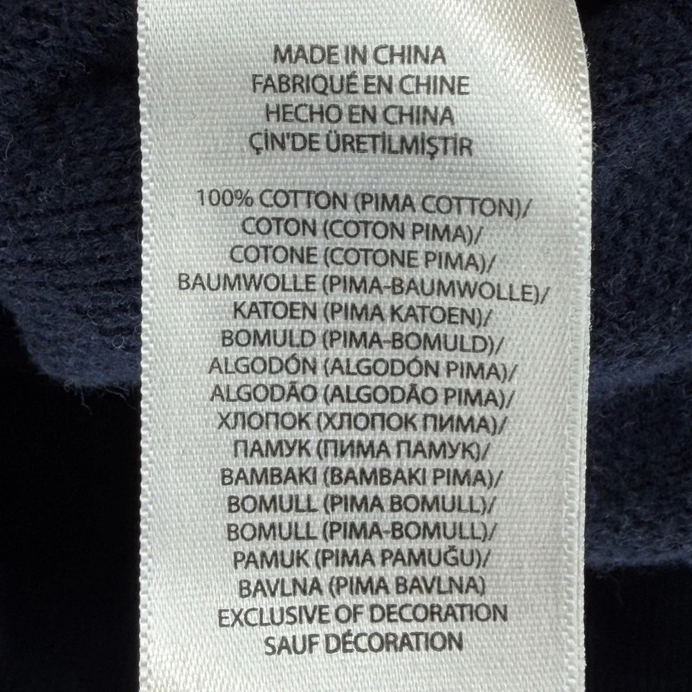 Polo Ralph Lauren Mens XL Navy Blue Pima‎ Cotton Quarter Zip Mock Neck Sweater